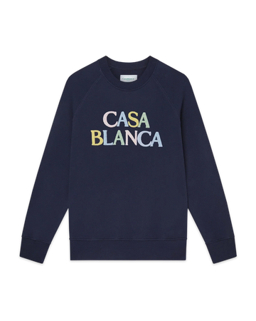 Navy Embroidered Logo Sweatshirt