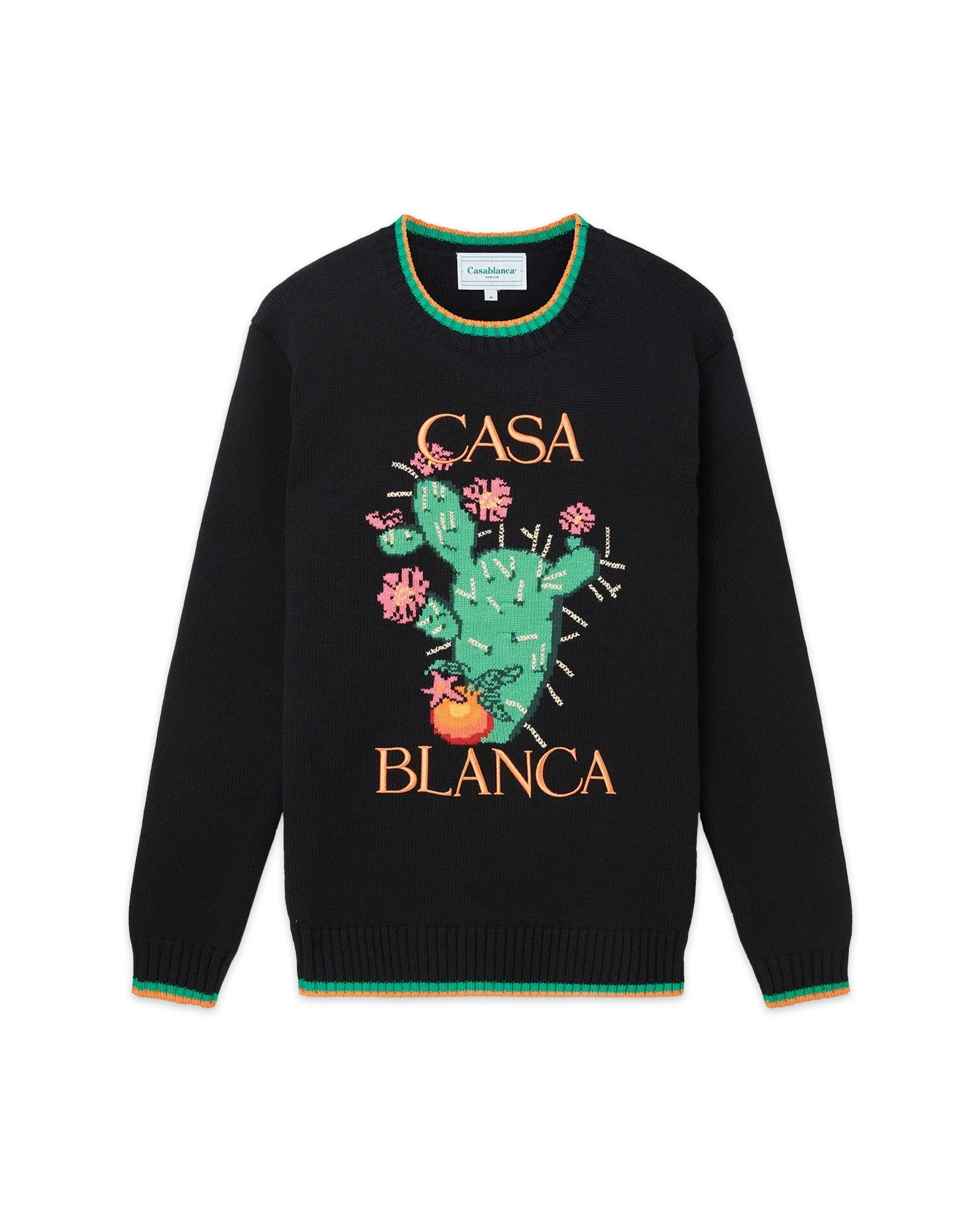 Cactus Et Orange Intarsia Sweater