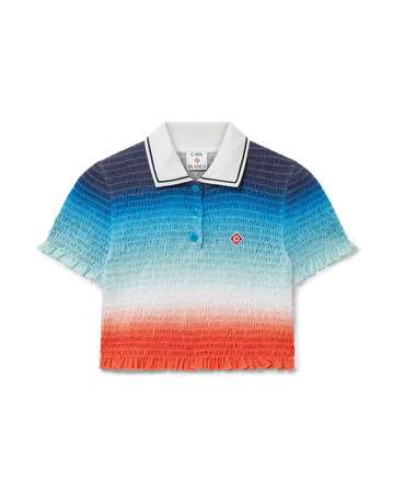 Gradient Cropped Polo Shirt